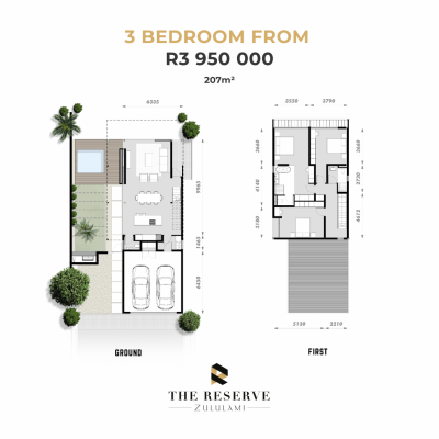TR 3 bed floor plan with total sqm